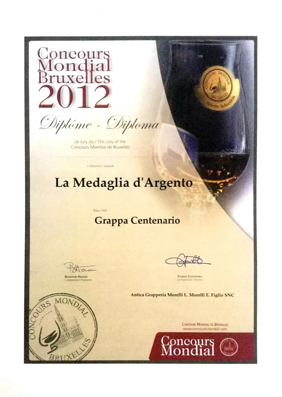 grappa_centenario_argento Premi Morelli